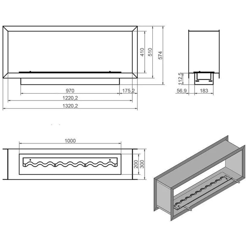 Villamar Doorkijk Inbouwhaard 132 CM