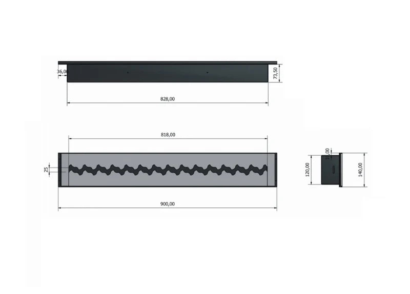 Bio-Ethanol PRO Zigzag Inzethaard 100 CM