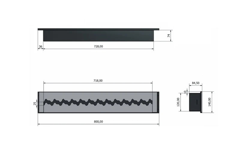 Bio-Ethanol PRO Zigzag Inzethaard 90 CM