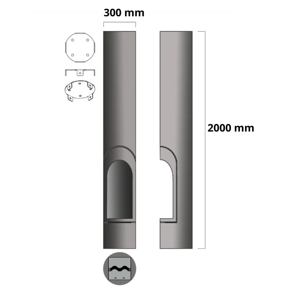 Rain Tube Bio Ethanol Plafondhaard H200 CM