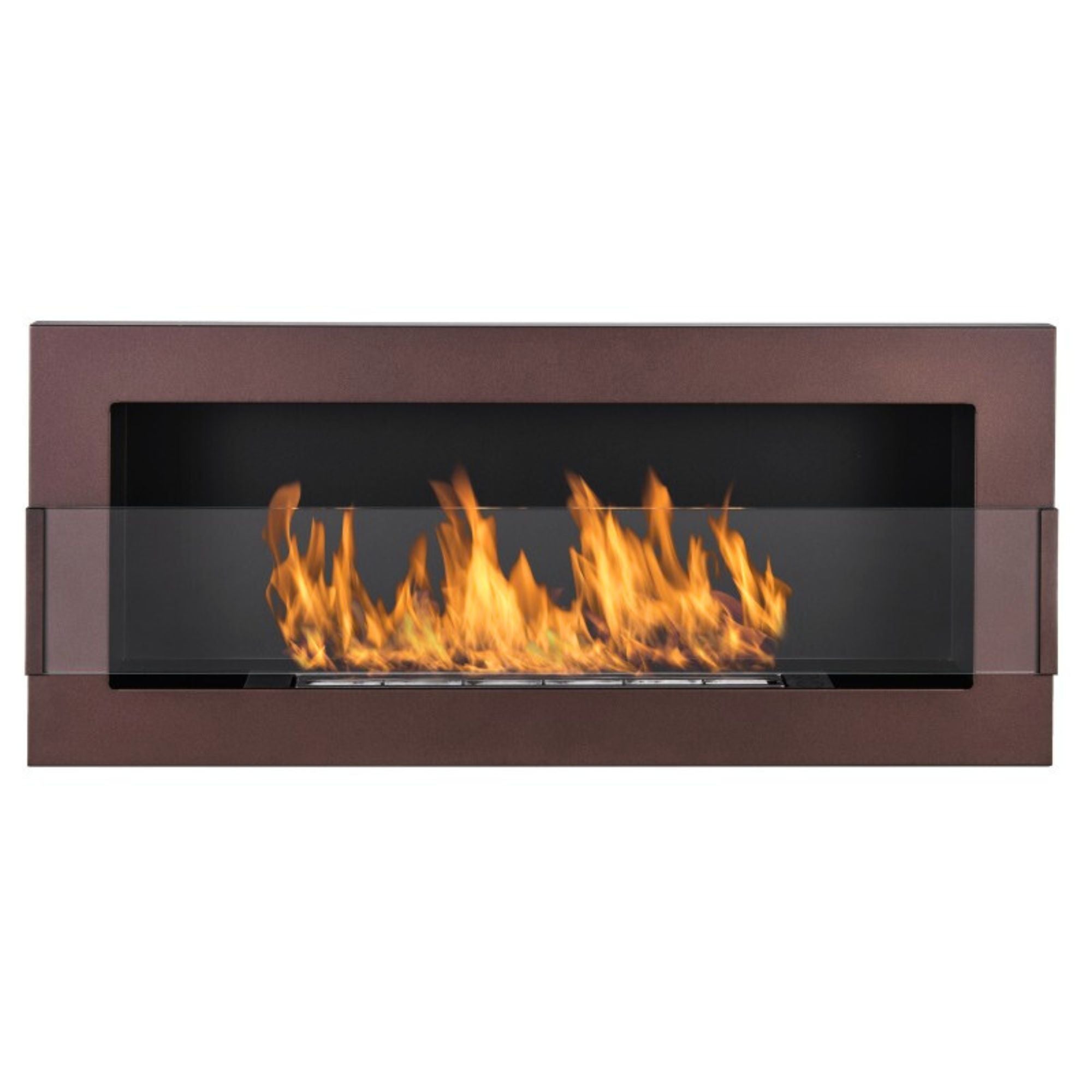 Rea Bruin Bio ethanol Inbouw - Wandhaard 90 x 40 CM Met Glas