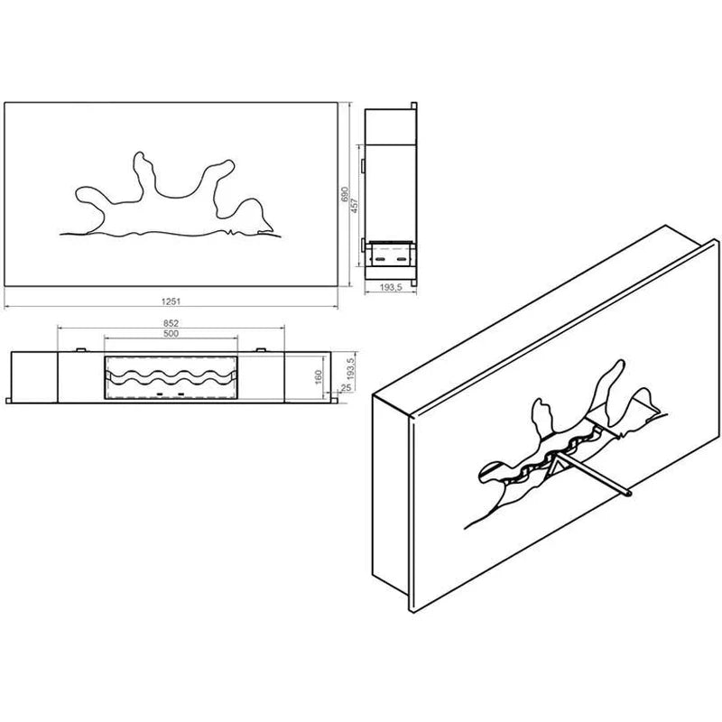 Motion Bio Ethanol Inbouwhaard 125 CM