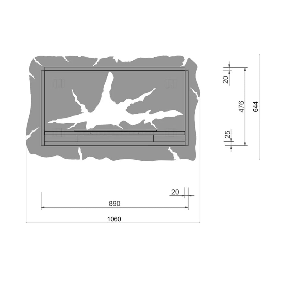 Ukana Bio-Ethanol Inbouwhaard 106 CM