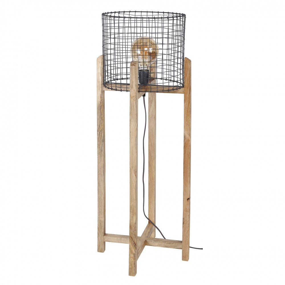 Industriële Houten Vloerlamp Cando